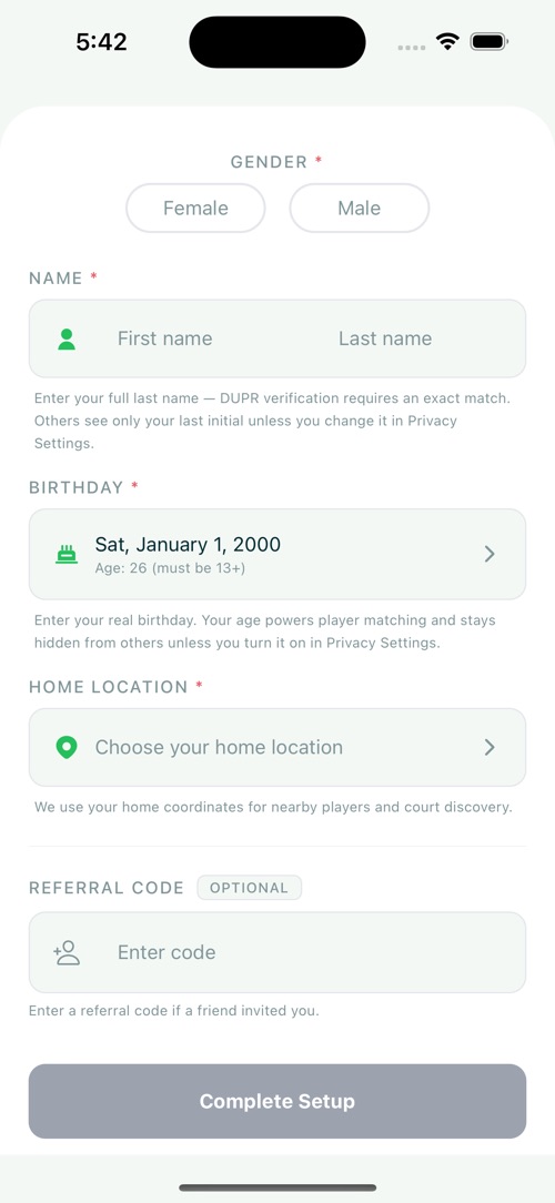 Setting up your InstaPickleball profile